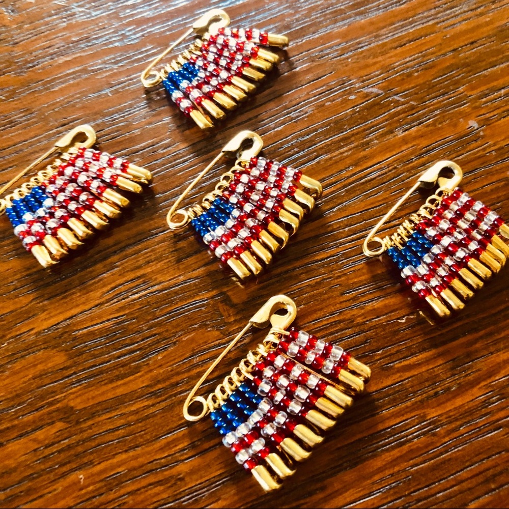Vintage Stars and Stripes Handmade Pins